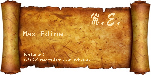Max Edina névjegykártya